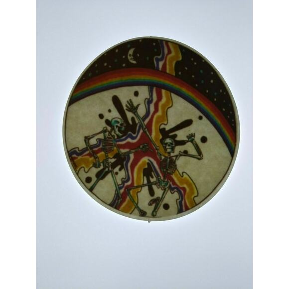 Grateful Dead Sticker Original 1980s Car Window Sticker Skeletons Rainbow Moon - Picture 5 of 5